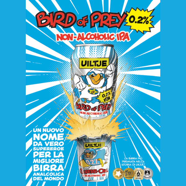 Uiltje Bird of Prey IPA AF birra IPA analcolica artigianale 0.2% lattina 1 sola lattina da 33cl - immagine 2