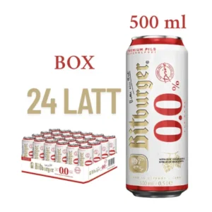 Bitburger 0.0 Drive birra analcolica pilsner 0,0% alcohol free  e zero zucchero box 24 lattine da 0,5 l