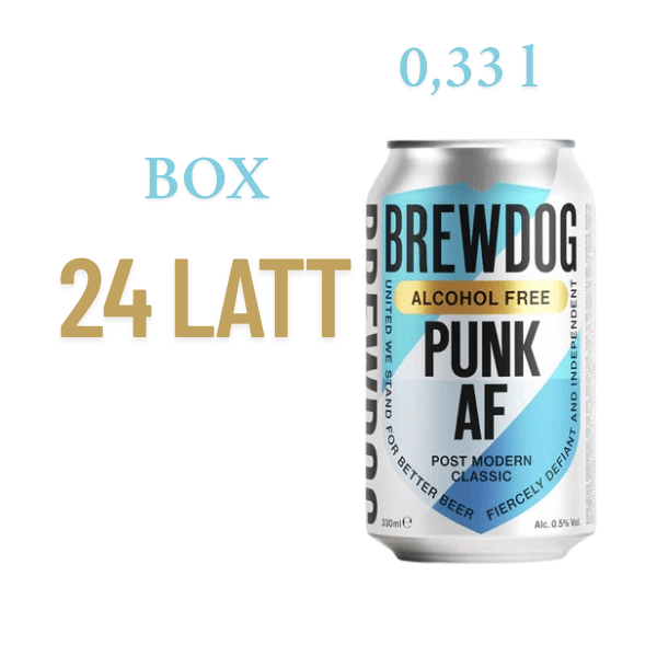 BrewDog Punk IPA AF birra IPA analcolica artigianale 0.5% 33 cl lattina box da 24 lattine