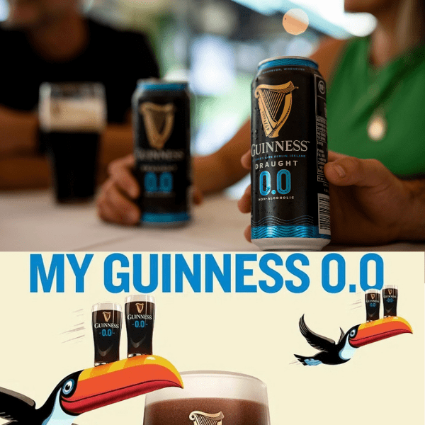 Guinness 0.0 Draught Alcohol Free Stout pint can birra analcolica 1 sola lattina 568 ml - immagine 4