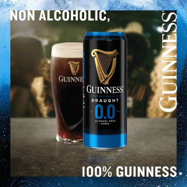 Guinness 0.0 Draught Alcohol Free Stout can birra analcolica BOX 24 lattine da 440 ml - immagine 2