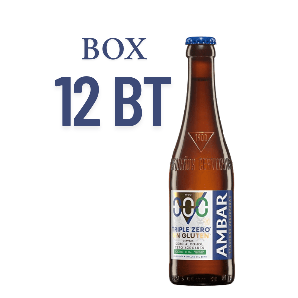 AMBAR 0,0 triplo zero birra analcolica senza glutine senza zuccheri 0,0% alcol 33 cl BOX 12 bottiglie