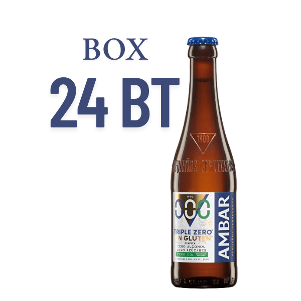 AMBAR 0,0 triplo zero birra analcolica senza glutine senza zuccheri 0,0% alcol 33 cl BOX 24 bottiglie